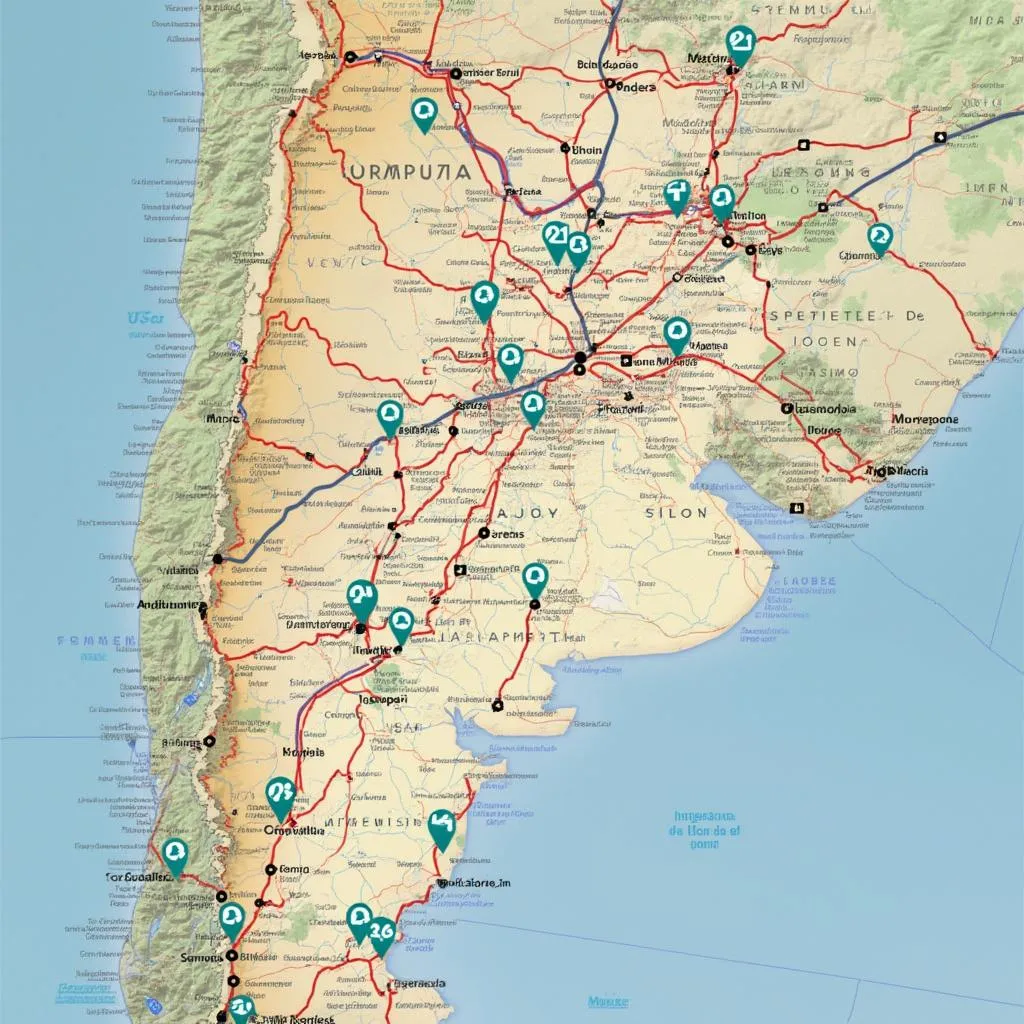 Mapa de estaciones YPF en Argentina